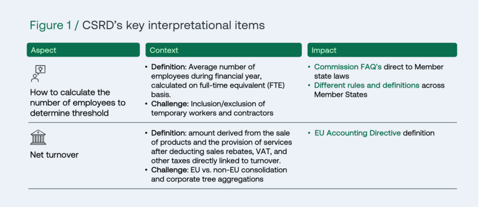 CSRD's key interpretational items